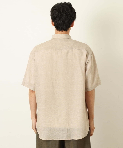 a.v.v（アーヴェヴェ）の「【S-XXL】ハイブリッドリネンワイドシルエットシャツ（シャツ/ブラウス・メンズ・ネイビー/ミント/ボルドー/ベージュ/ブルー・48/50/44/46/52）」の12枚目の写真