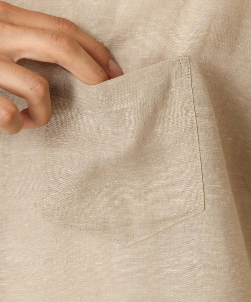 a.v.v（アーヴェヴェ）の「【S-XXL】ハイブリッドリネンワイドシルエットシャツ（シャツ/ブラウス・メンズ・ネイビー/ミント/ボルドー/ベージュ/ブルー・48/50/44/46/52）」の8枚目の写真