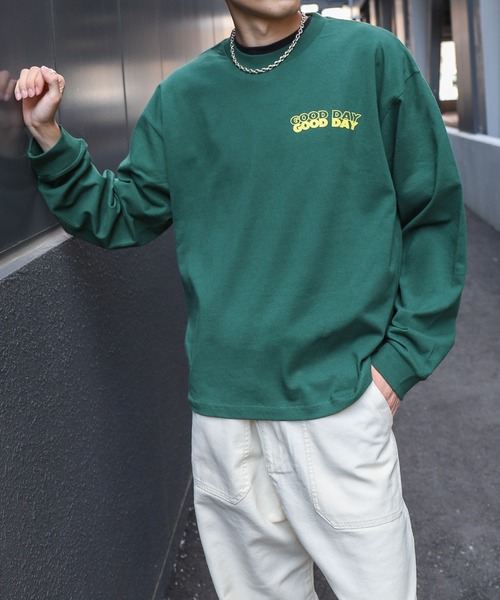 ZIP FIVE（ジップファイブ）の「【ZIP FIVE】LOOSE LOGO L/S T-SHIRT /ロゴオーバーサイズ長袖Tシャツ（Tシャツ/カットソー・メンズ・ホワイト/ブラック/ネイビー/グリーン/チャコール・MEDIUM/LARGE/X-LARGE）」の5枚目の写真