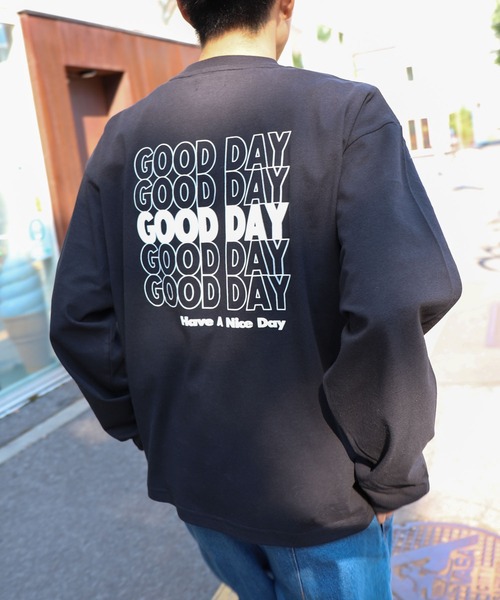 ZIP FIVE（ジップファイブ）の「【ZIP FIVE】LOOSE LOGO L/S T-SHIRT /ロゴオーバーサイズ長袖Tシャツ（Tシャツ/カットソー・メンズ・ホワイト/ブラック/ネイビー/グリーン/チャコール・MEDIUM/LARGE/X-LARGE）」の3枚目の写真