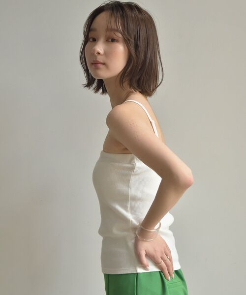 RETRO GIRL（レトロガール）の「デザインテレコキャミ（キャミソール・レディース・ホワイト/ブラック/ピンク/グリーン・FREE）」の18枚目の写真