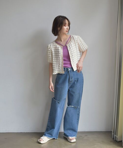 RETRO GIRL（レトロガール）の「デザインテレコキャミ（キャミソール・レディース・ホワイト/ブラック/ピンク/グリーン・FREE）」の15枚目の写真