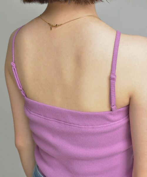 RETRO GIRL（レトロガール）の「デザインテレコキャミ（キャミソール・レディース・ホワイト/ブラック/ピンク/グリーン・FREE）」の10枚目の写真