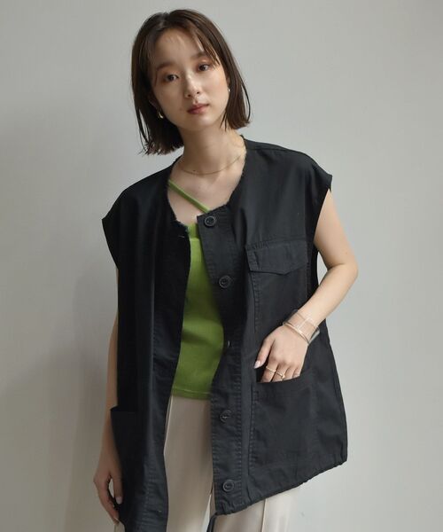 RETRO GIRL（レトロガール）の「デザインテレコキャミ（キャミソール・レディース・ホワイト/ブラック/ピンク/グリーン・FREE）」の11枚目の写真