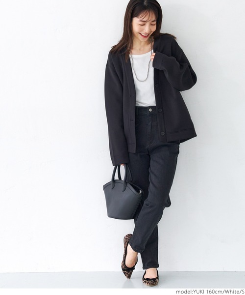 coca（coca）（コカ）の「細リブトップス（Tシャツ/カットソー・レディース・ホワイト/ブラック/グレー・S/M/L）」の8枚目の写真