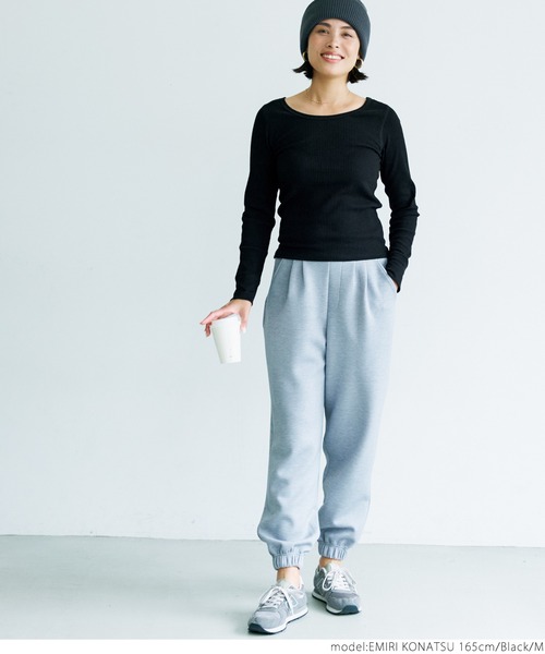 coca（coca）（コカ）の「細リブトップス（Tシャツ/カットソー・レディース・ホワイト/ブラック/グレー・S/M/L）」の9枚目の写真