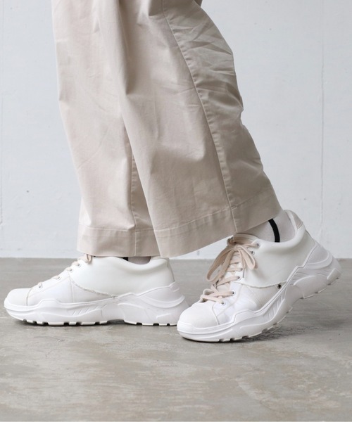 Alpinus（アルピナス）の「Alpinus - leather combi secretsole sneakers/レザーコンビシークレットソールスニーカー（スニーカー・メンズ・ホワイト/ブラック・SMALL/MEDIUM/LARGE）」の8枚目の写真