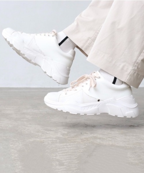 Alpinus（アルピナス）の「Alpinus - leather combi secretsole sneakers/レザーコンビシークレットソールスニーカー（スニーカー・メンズ・ホワイト/ブラック・SMALL/MEDIUM/LARGE）」の9枚目の写真