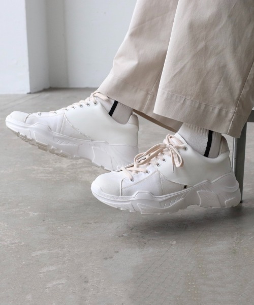 Alpinus（アルピナス）の「Alpinus - leather combi secretsole sneakers/レザーコンビシークレットソールスニーカー（スニーカー・メンズ・ホワイト/ブラック・SMALL/MEDIUM/LARGE）」の10枚目の写真