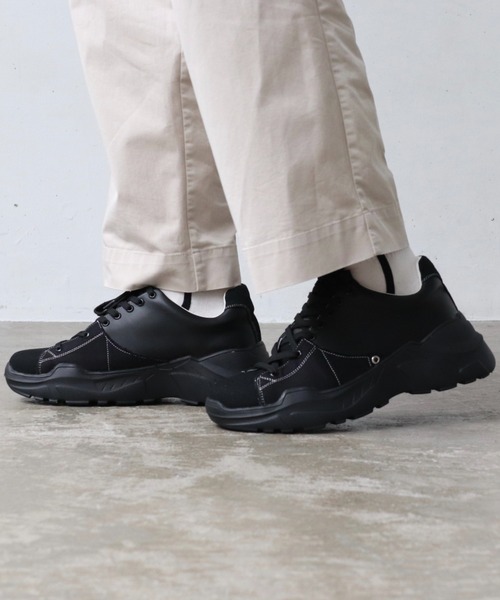 Alpinus（アルピナス）の「Alpinus - leather combi secretsole sneakers/レザーコンビシークレットソールスニーカー（スニーカー・メンズ・ホワイト/ブラック・SMALL/MEDIUM/LARGE）」の6枚目の写真