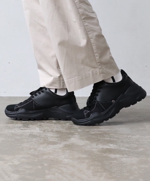 Alpinus（アルピナス）の「Alpinus - leather combi secretsole sneakers/レザーコンビシークレットソールスニーカー（スニーカー・メンズ・ホワイト/ブラック・SMALL/MEDIUM/LARGE）」の4枚目の写真