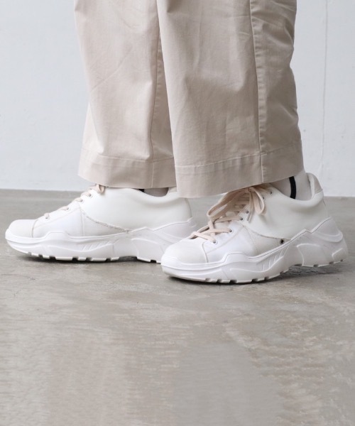 Alpinus（アルピナス）の「Alpinus - leather combi secretsole sneakers/レザーコンビシークレットソールスニーカー（スニーカー・メンズ・ホワイト/ブラック・SMALL/MEDIUM/LARGE）」の7枚目の写真