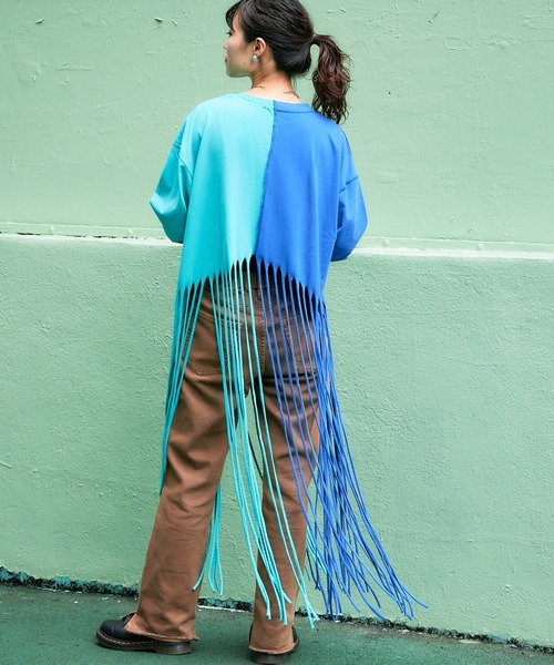 etsinta（エシンタ）の「【etsinta/エシンタ】リメイクフリンジワンピース（ワンピース・レディース・ブラック/ブルー・ONE SIZE）」の15枚目の写真