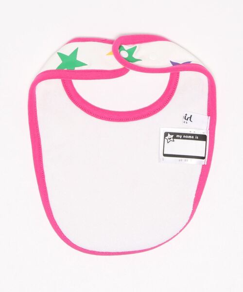 X-girl Stages（エックスガールステージス）の「星総柄スタイ（スタイ/よだれかけ・キッズ・オフホワイト/ピンク・FREE）」の4枚目の写真