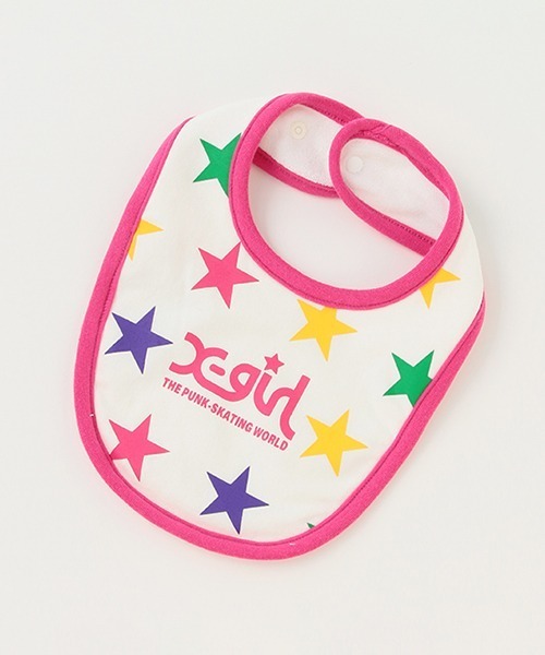 X-girl Stages（エックスガールステージス）の「星総柄スタイ（スタイ/よだれかけ・キッズ・オフホワイト/ピンク・FREE）」の14枚目の写真