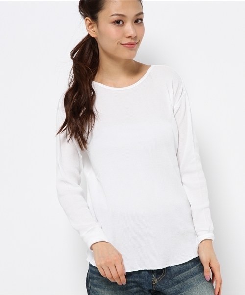 Another Edition（アナザーエディション）の「ワッフルプルオーバー/AEBC WAFFLE PO◆（Tシャツ/カットソー・レディース・ホワイト/ライトグレー/ライトピンク・フリー）」の4枚目の写真