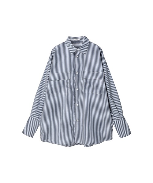 koe(コエ)の「ジェンダーレスストライプシャツ*(シャツ/ブラウス・レディース・ホワイト/ネイビー/サックスブルー・M/L)」の17枚目の写真