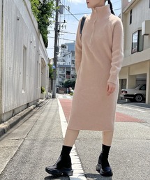 Jewelobe | ハーフジップセミタイトニットワンピース(ワンピース)