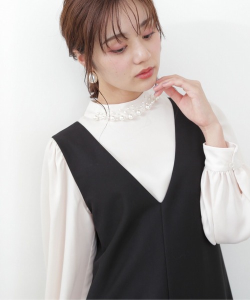 PROPORTION BODY DRESSING(プロポーションボディドレッシング)の「パールネックブラウス / 1212210910(シャツ/ブラウス・レディース・オフホワイト/グレー/ブラウン・FREE)」の2枚目の写真