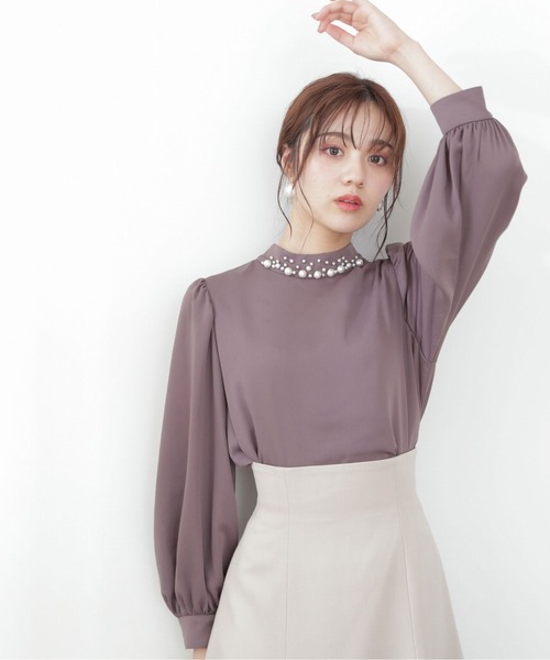 PROPORTION BODY DRESSING(プロポーションボディドレッシング)の「パールネックブラウス / 1212210910(シャツ/ブラウス・レディース・オフホワイト/グレー/ブラウン・FREE)」の9枚目の写真