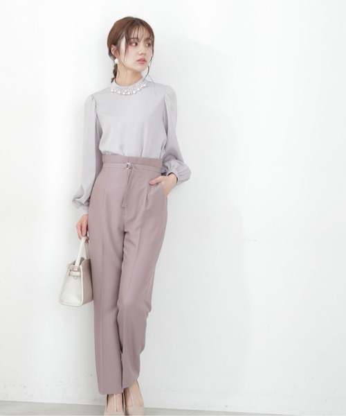 PROPORTION BODY DRESSING(プロポーションボディドレッシング)の「パールネックブラウス / 1212210910(シャツ/ブラウス・レディース・オフホワイト/グレー/ブラウン・FREE)」の5枚目の写真