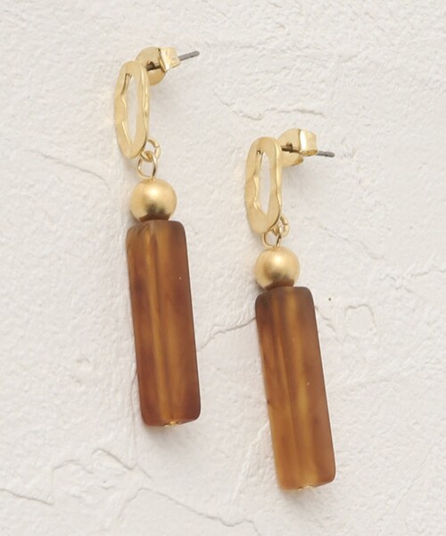 SHOO・LA・RUE(シューラルー)の「◆ショートスティックピアス(ピアス(両耳用)・レディース・ダークブラウン/ナチュラル/キャメル・00)」の2枚目の写真