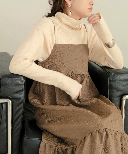 Bab（バブ）の「リンキングハイネックニットトップス（ニット/セーター・レディース・チャコールグレー/オレンジ/アイボリー/ピンク/ベージュ/ブラック・FREE）」の17枚目の写真