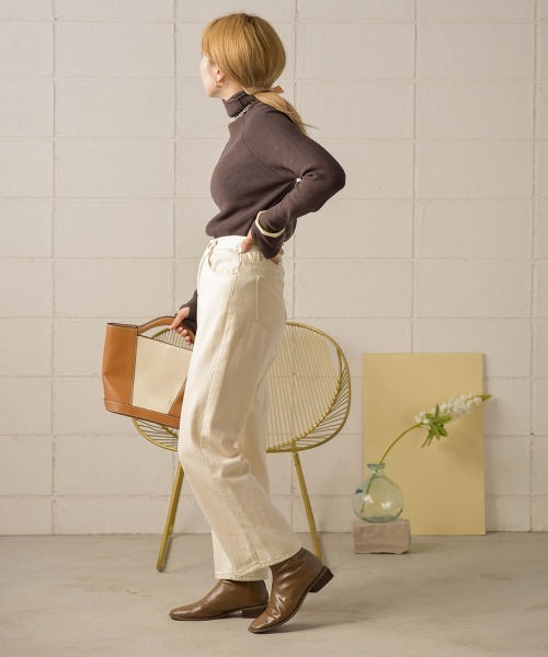 Bab（バブ）の「リンキングハイネックニットトップス（ニット/セーター・レディース・チャコールグレー/オレンジ/アイボリー/ピンク/ベージュ/ブラック・FREE）」の19枚目の写真