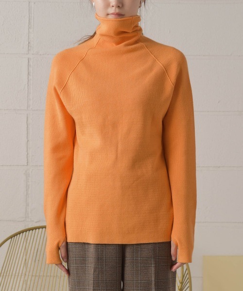 Bab（バブ）の「リンキングハイネックニットトップス（ニット/セーター・レディース・チャコールグレー/オレンジ/アイボリー/ピンク/ベージュ/ブラック・FREE）」の15枚目の写真