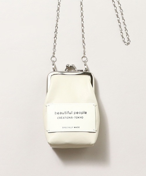beautiful people(ビューティフルピープル)の「beautiful people mini clasp pouch 7235511960(その他小物・レディース・ホワイト/ブラック/ベージュ・FREE)」の1枚目の写真