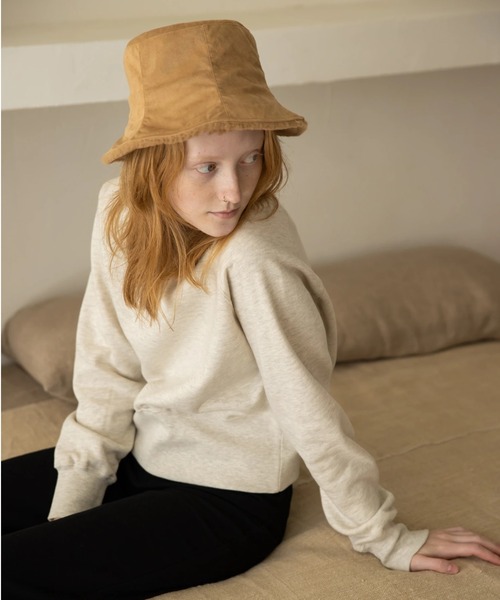 koe(コエ)の「ショート丈裏起毛トレーナー(スウェット・レディース・ピンク/アイボリー・M/L)」の2枚目の写真