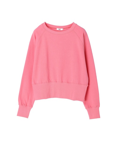 koe(コエ)の「ショート丈裏起毛トレーナー(スウェット・レディース・ピンク/アイボリー・M/L)」の6枚目の写真