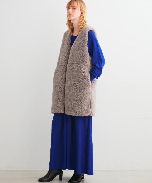 three dots フリースノースリーブベスト CLOSET IN AUTUMN