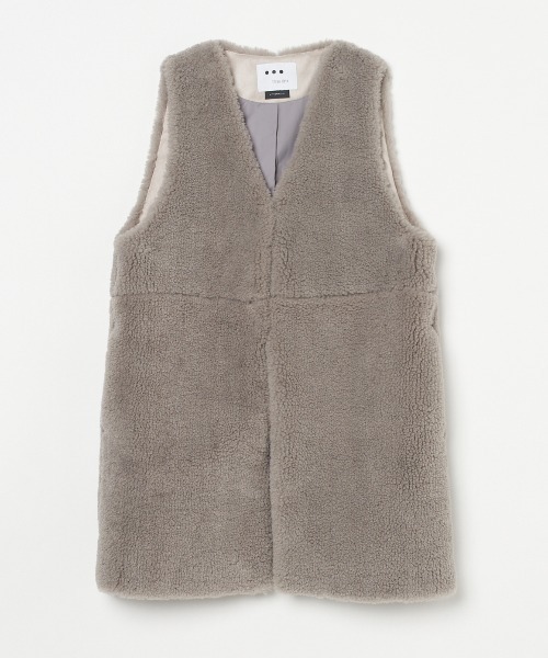 three dots（スリードッツ）の「アップサイクルエコファー アウター