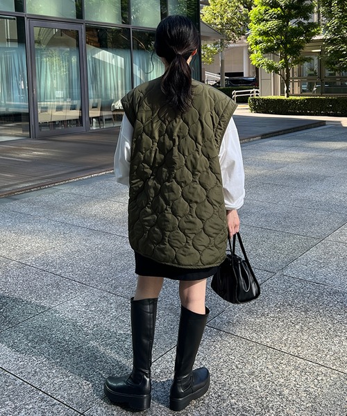 kutir（クティール）の「2wayリボンキルティングブルゾン（ブルゾン・レディース・ブラック/アイボリー/カーキ・FREE）」の14枚目の写真