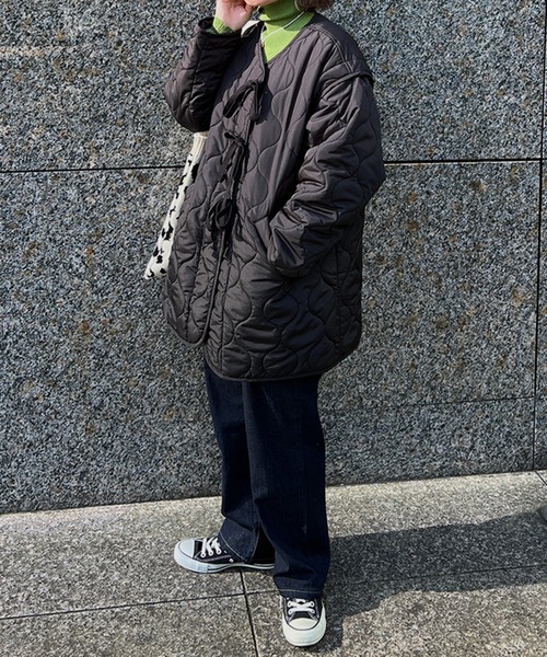 kutir（クティール）の「2wayリボンキルティングブルゾン（ブルゾン・レディース・ブラック/アイボリー/カーキ・FREE）」の18枚目の写真