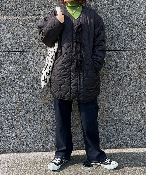 kutir（クティール）の「2wayリボンキルティングブルゾン（ブルゾン・レディース・ブラック/アイボリー/カーキ・FREE）」の17枚目の写真