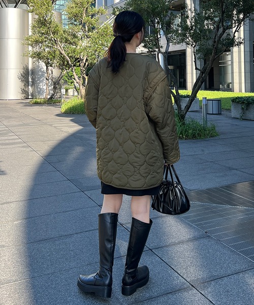 kutir（クティール）の「2wayリボンキルティングブルゾン（ブルゾン・レディース・ブラック/アイボリー/カーキ・FREE）」の8枚目の写真