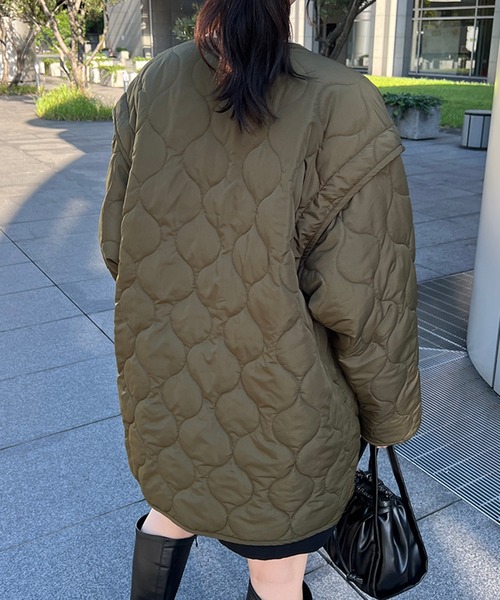 kutir（クティール）の「2wayリボンキルティングブルゾン（ブルゾン・レディース・ブラック/アイボリー/カーキ・FREE）」の5枚目の写真