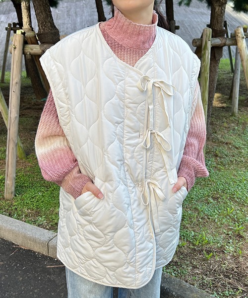 kutir（クティール）の「2wayリボンキルティングブルゾン（ブルゾン・レディース・ブラック/アイボリー/カーキ・FREE）」の19枚目の写真