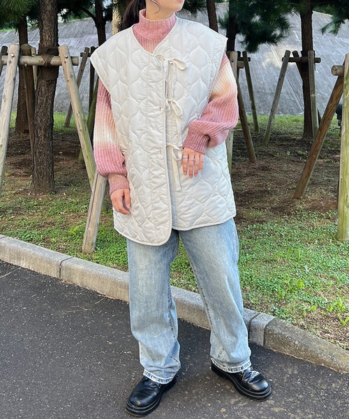 kutir（クティール）の「2wayリボンキルティングブルゾン（ブルゾン・レディース・ブラック/アイボリー/カーキ・FREE）」の21枚目の写真