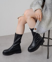 Kastane | ストレッチ厚底ミドルブーツ(ブーツ)