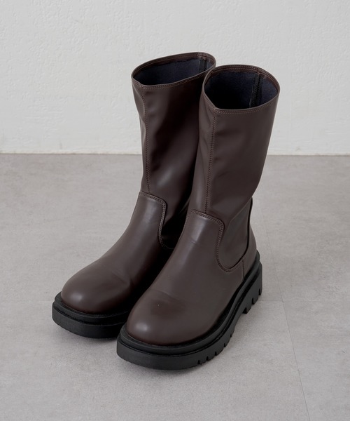 Kastane(カスタネ)の「ストレッチ厚底ミドルブーツ(ブーツ・レディース・ブラウン/ブラック・38/36/37)」の13枚目の写真