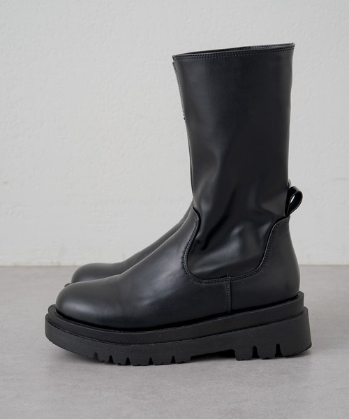 Kastane(カスタネ)の「ストレッチ厚底ミドルブーツ(ブーツ・レディース・ブラウン/ブラック・38/36/37)」の7枚目の写真