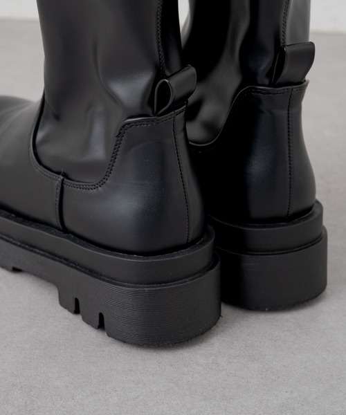 Kastane(カスタネ)の「ストレッチ厚底ミドルブーツ(ブーツ・レディース・ブラウン/ブラック・38/36/37)」の10枚目の写真
