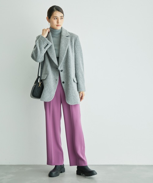 ROPE'（ロペ）の「ダブルクロスサイドゴムストレートワイドパンツ（その他パンツ・レディース・ピンク系その他2/オフホワイト/ネイビー/ブルー系その他4・36/40/38）」の8枚目の写真