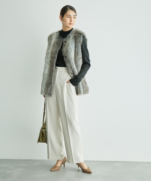 ROPE'（ロペ）の「ダブルクロスサイドゴムストレートワイドパンツ（その他パンツ・レディース・ピンク系その他2/オフホワイト/ネイビー/ブルー系その他4・36/40/38）」の21枚目の写真