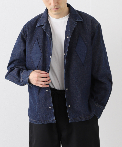 KUON（クオン）の「【KUON / クオン】別注 SAKIORI WAPPEN DENIM SHIRTS（シャツ/ブラウス・メンズ・ブルー/ブラック・SMALL/MEDIUM/LARGE/X-LARGE）」の2枚目の写真