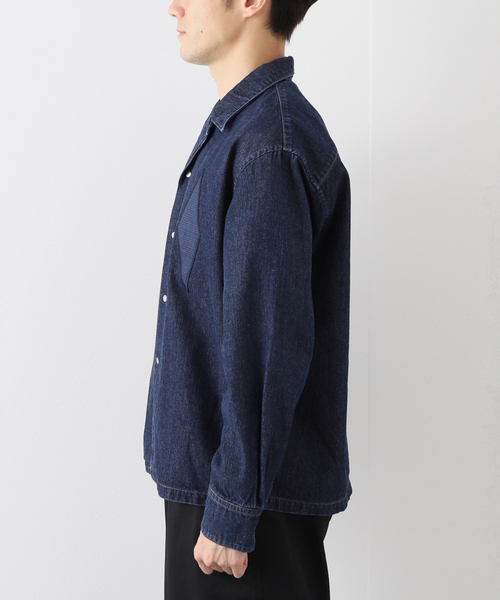 KUON（クオン）の「【KUON / クオン】別注 SAKIORI WAPPEN DENIM SHIRTS（シャツ/ブラウス・メンズ・ブルー/ブラック・SMALL/MEDIUM/LARGE/X-LARGE）」の5枚目の写真