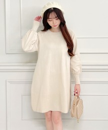 MIIA | ボリュームスリーブニットミニワンピース(ワンピース)